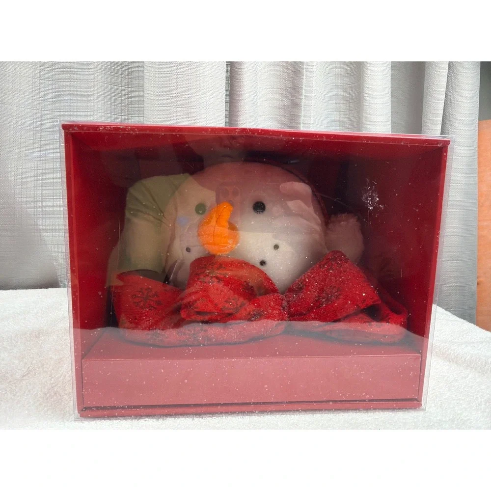 Belk Home Accents Snowlady Head Tree Topper Red Scarf Earmuffs 8.5in open box